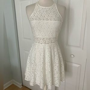 LIKELY  Floral White Fit & Flare Sleeveless Dress Size 4